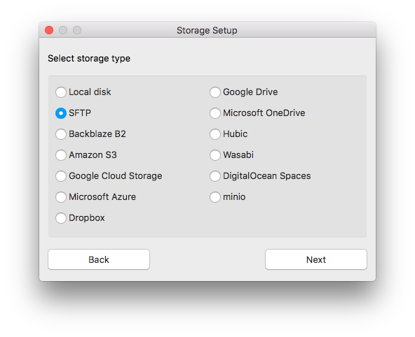 storage dialog