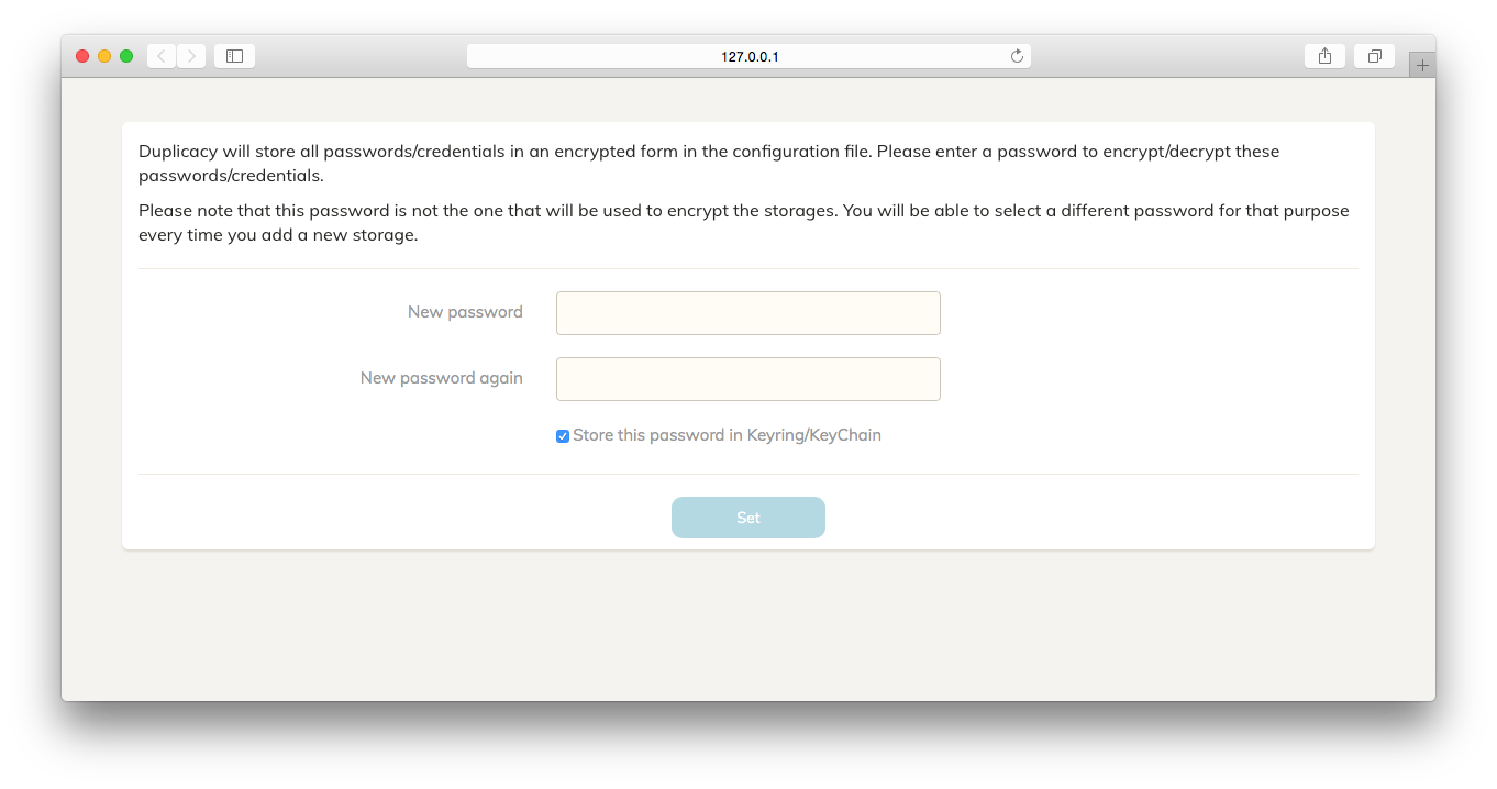 Duplicacy Web Edition Master Password